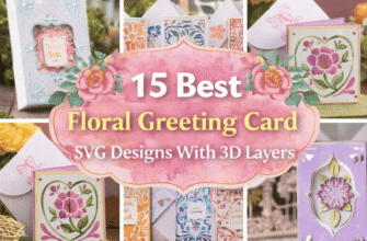 15 Best Floral Greeting Card SVG Designs With 3D Layers