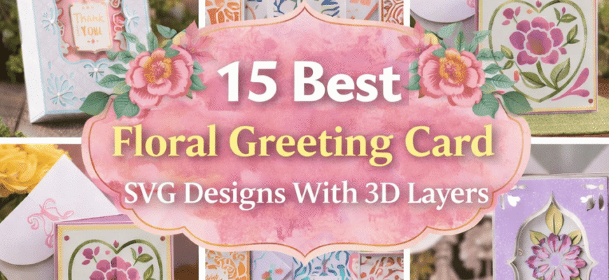 15 Best Floral Greeting Card SVG Designs With 3D Layers