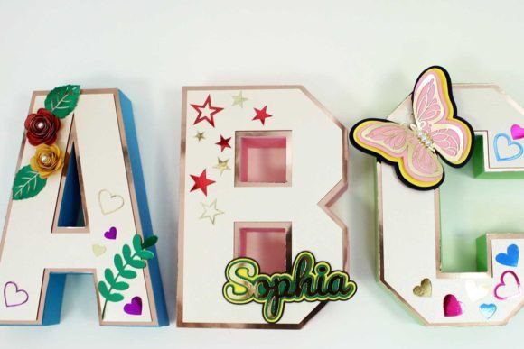 Birthday Paper Craft SVG 3D Letters Template