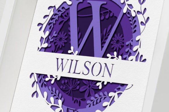 3D Split Monogram A–Z Shadow Box SVG