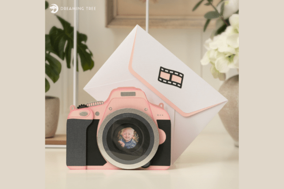 Aperture Camera 3D Greeting Card SVG