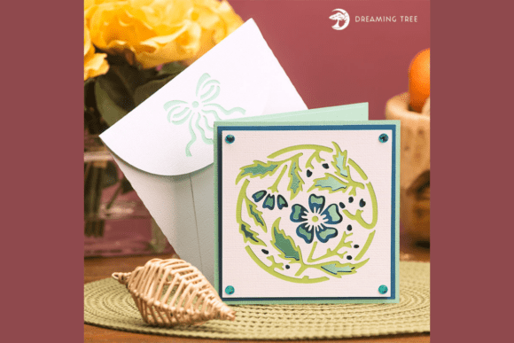 Soft Blue Layers Using Floral Greeting Card SVG