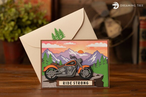 Born to Ride 3D Greeting Card SVG