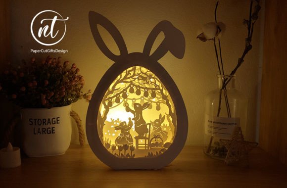 Easter Bunny 3D Paper Build Shadow Boxes SVG