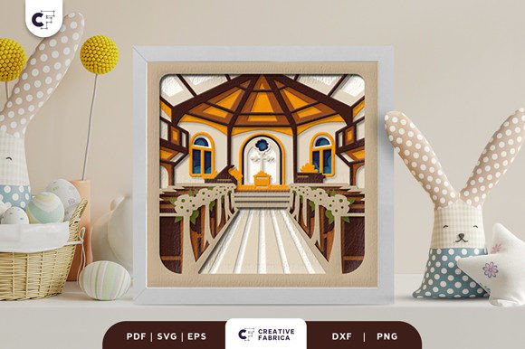 Church Aisle 3D Shadow Box SVG