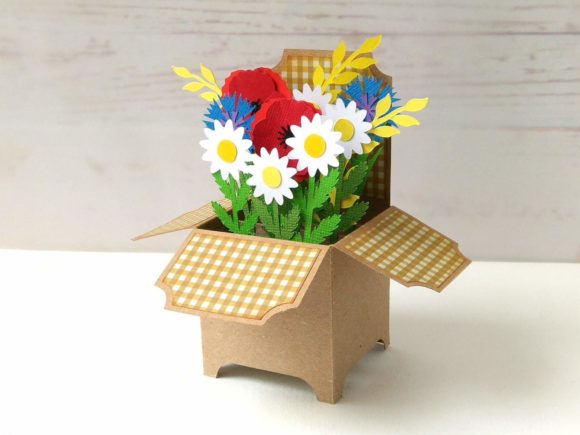 Floral Pop-Up Box Card for Birthdays 3D SVG Crafts