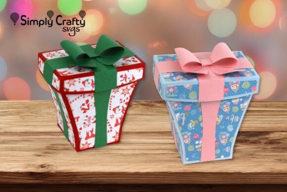 Curved Present SVG Birthday Paper Craft Box