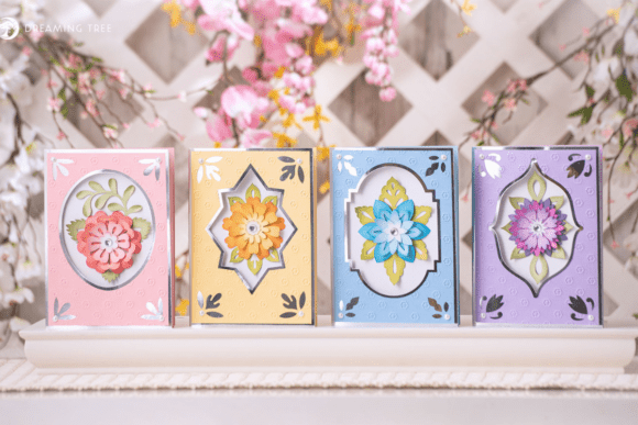 Fantasy Flower 3D Greeting Card SVG Bundle