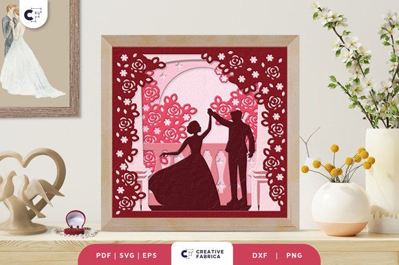 First Dance 3D Shadow Box Paper Cut SVG