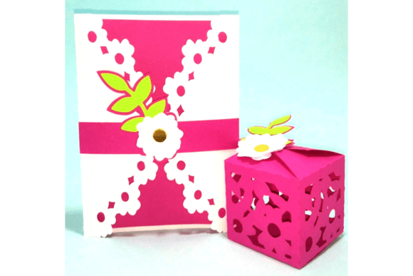 Decorative Box Set Using Floral Greeting Card SVG