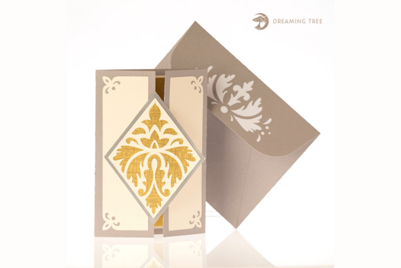 Elegant Gatefold Style Using Floral Greeting Card SVG