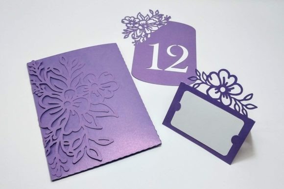 Coordinated Floral Set Using Floral Greeting Card SVG