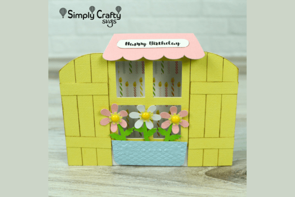 Charming Popup Card SVG Files With Garden Window Scene