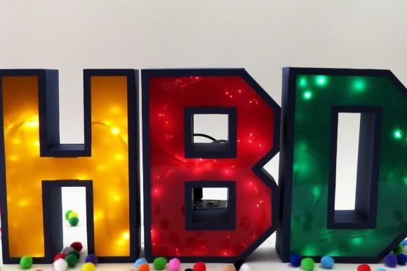 Custom Light Letters for Birthdays 3D SVG Crafts