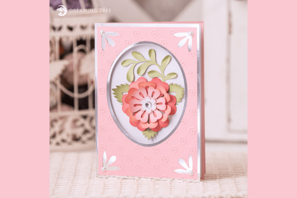 Peony Fantasy Flower Using Floral Greeting Card SVG Format