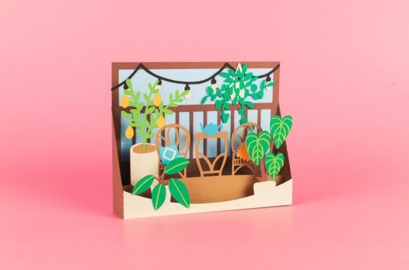 Plant Stand Pop Up Card SVG Files