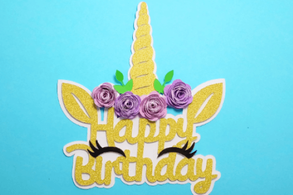 Whimsical Unicorn Cake Topper for Birthdays 3D SVG Crafts