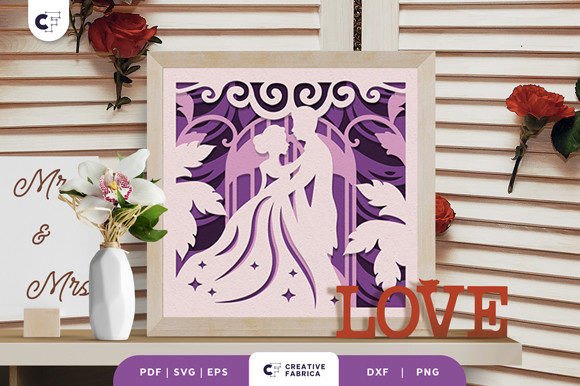 Wedding Ceremony 3D Shadow Box SVG