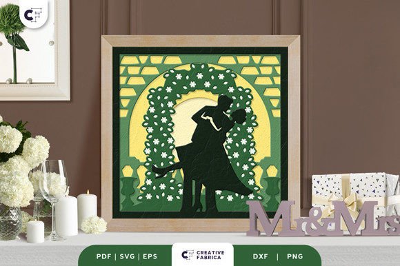 Wedding First Dance 3D Shadow Box SVG