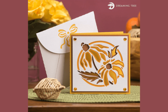 Sunny Yellow Layers Using Floral Greeting Card SVG