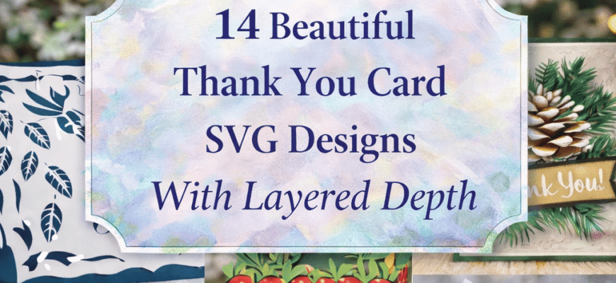 14 Beautiful Thank You Card SVG Designs With Layered Depth