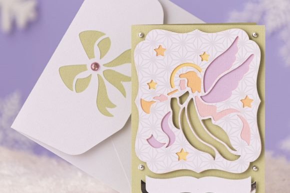 Angel Serenity Paper Greeting Card Svg Layered Spiritual Design