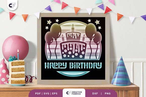Birthday Cake Greeting Birthday Layered SVG Design