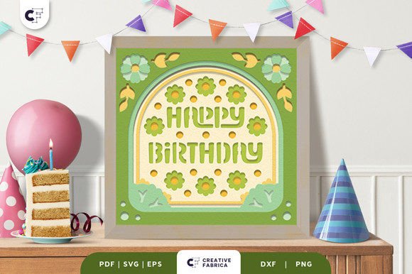 Unique 3D Birthday SVG Floral Wreath Design