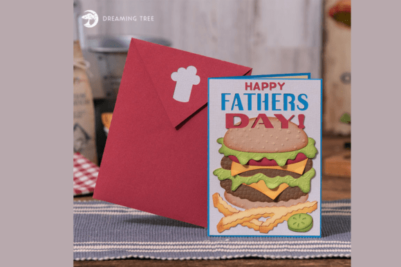 Cheeseburger Father's Day 3D Card SVG Gift