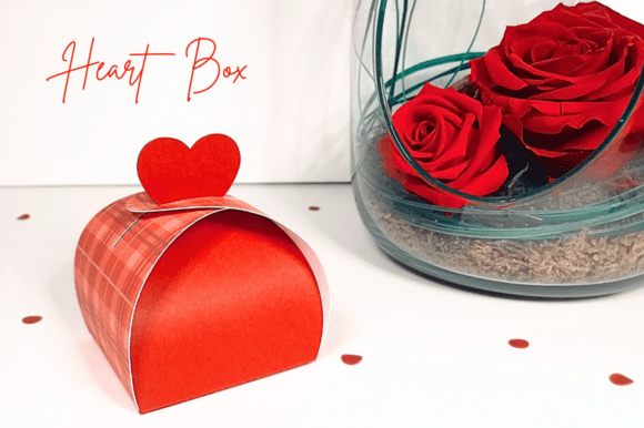 Curvy Heart Birthday Box SVG Template