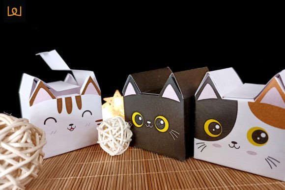Cute Cat Ear Birthday Box SVG Gift