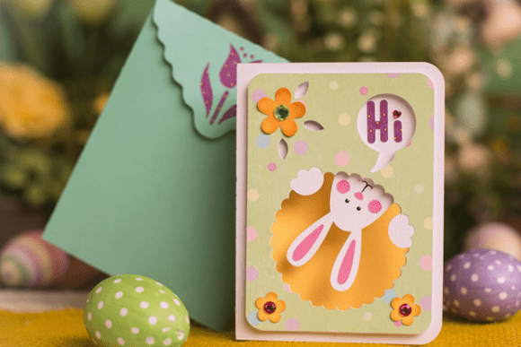 Easter Bunny 3D Card SVG Greeting