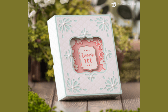 Floral Greeting Box Thank You Card Svg Keepsake
