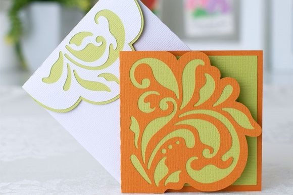 Floral Note Motif 3D Card SVG Design