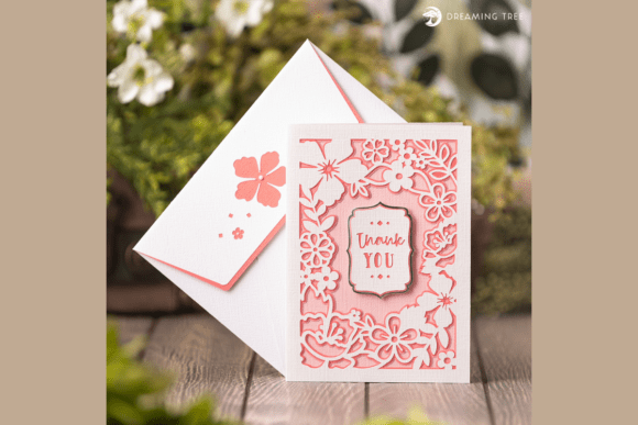 Elegant Bouquet Thank You Card Svg Design