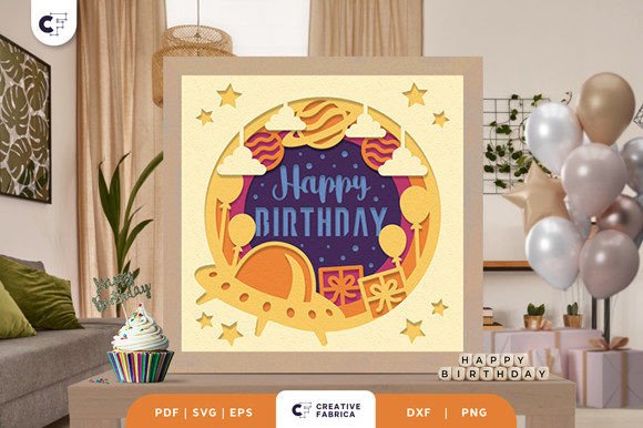 Galaxy Birthday Scene Birthday Layered SVG Celestial Craft