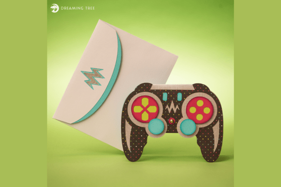 Gaming Gift Holder Greeting Card Svg Files Controller Design