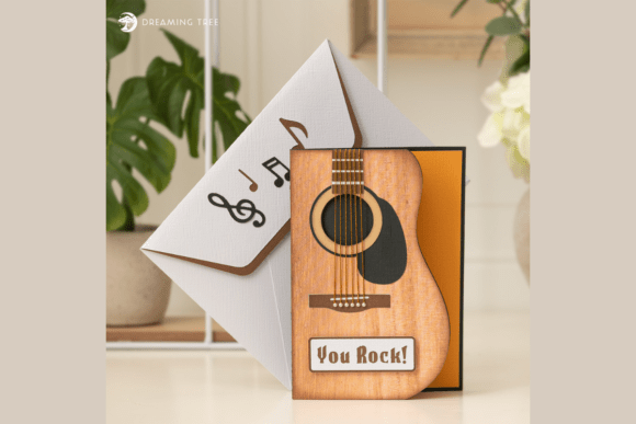 Guitar Pop Up 3D Card SVG Design