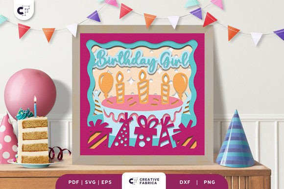 Colorful Party Birthday Layered Svg Girl Decor