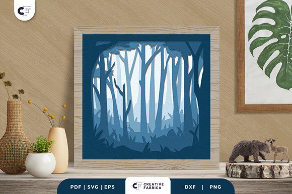 Jungle 3D Shadow Box Paper Art Composition