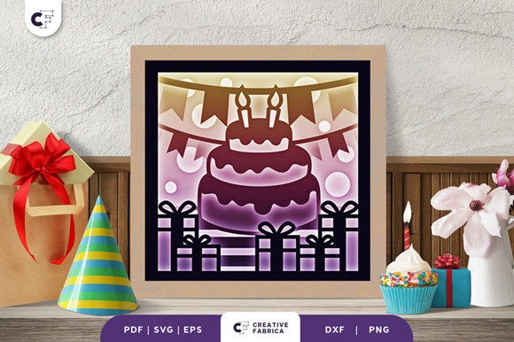 Kids Birthday Cake Birthday Layered SVG 3D Paper Cut