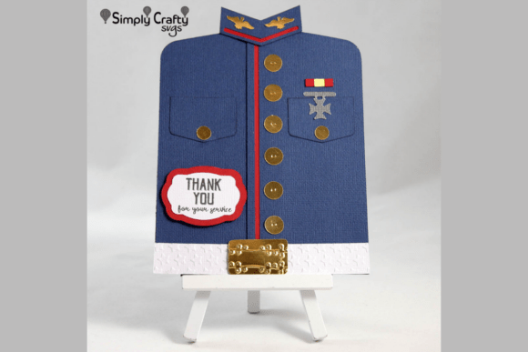 Military Blues Thank You Card Svg Tribute Design