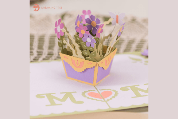 Mother's Day Bouquet 3D Card SVG Pop Up