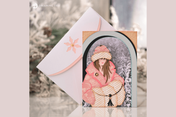 Muffy Winter Lady 3D Card SVG Design