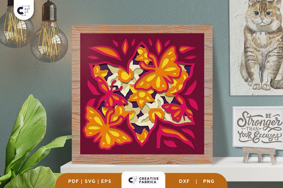 Narcissus Bloom Flower Shadow Box Svg Art