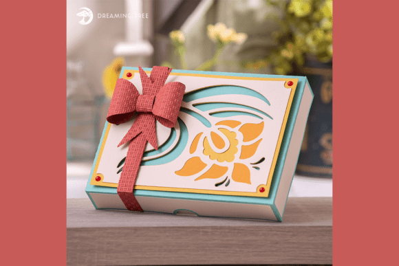 Ornate Nouveau Paper Greeting Card Svg Decorative Gift Box