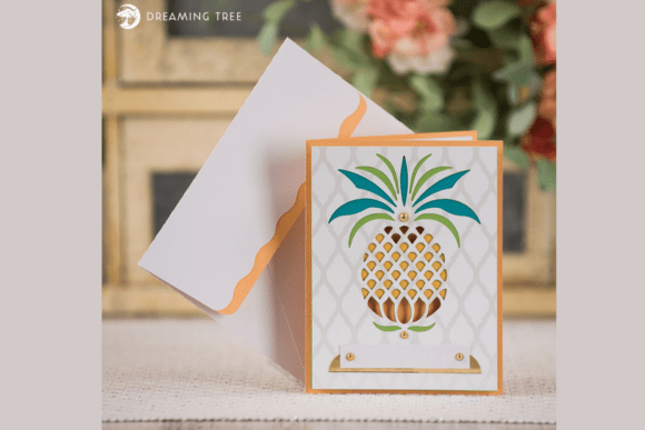 Tropical Pineapple Paper Greeting Card Svg Summer Layered Design