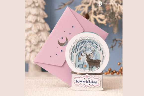 Snow Globe Shaker 3D Card SVG Design
