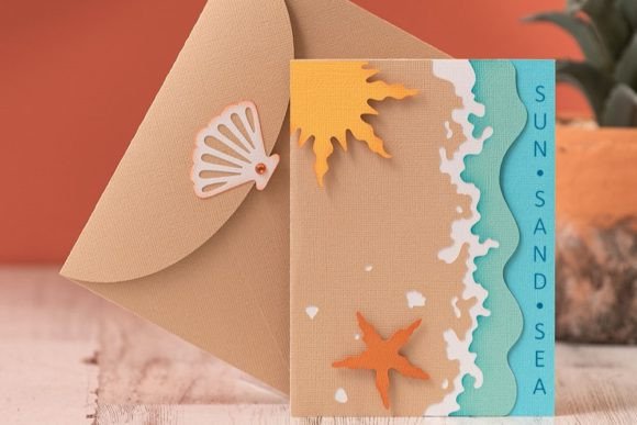 Sun & Sea Greeting Card SVG Files Coastal Set