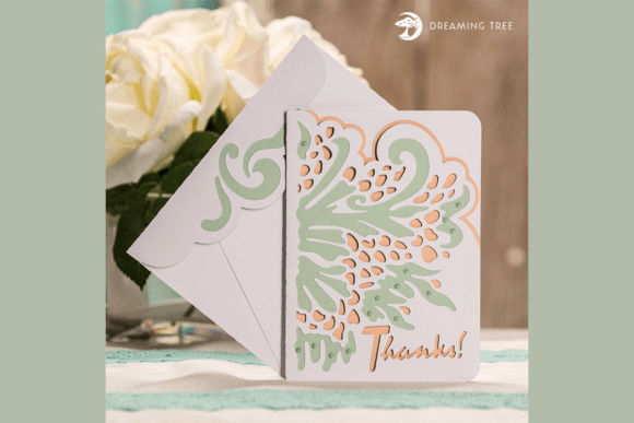 Intricate Vine Thank You Card Svg Design